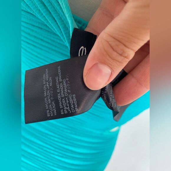 Y2K Bebe Turquoise Cutout Bodycon Dress - Picture 7 of 7